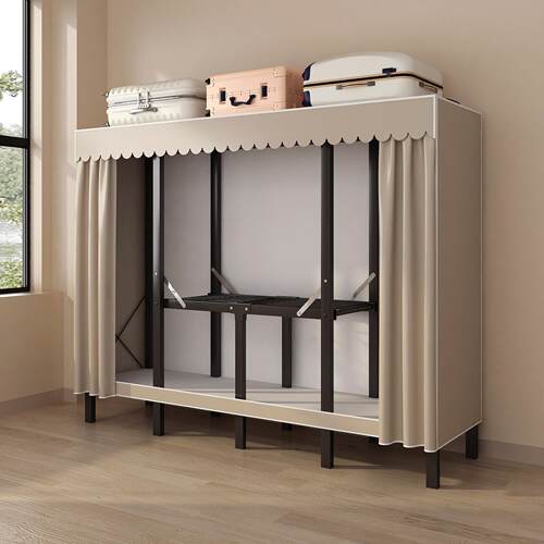 简易布衣柜家用卧室加厚加粗钢架可折叠