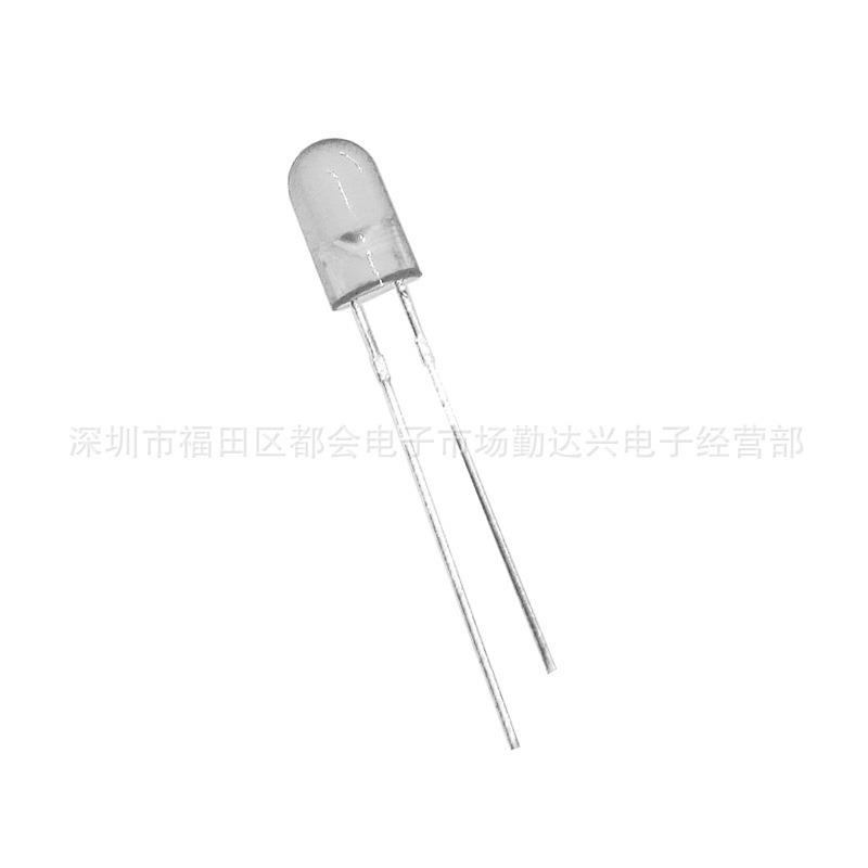高亮f5无边白发红5mm红光红色指示灯直插件led灯珠发光二级管图片