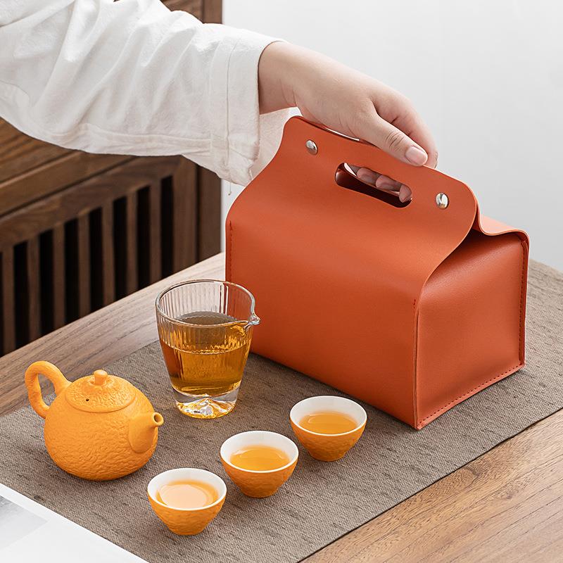 旅行茶具套装便携户外功夫车载陶瓷泡茶壶快客杯露营旅游小型茶盘