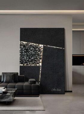 意式轻奢高级感客厅装饰画极简抽象立体砂岩玄关挂画沙发背景壁画