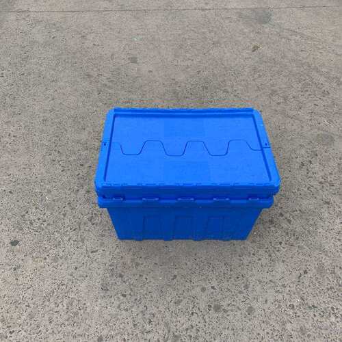 料斜插箱 带盖周物流*中转转箱WKB外径600*400塑20mm蓝色加厚
