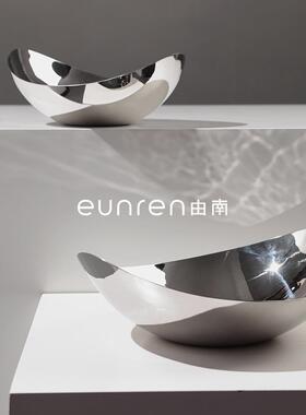 盘简约盘PIA轻奢不锈钢创意水果盘家居客厅摆样板间房软装饰托摆