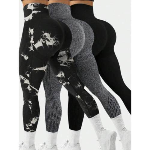 Q 23484 Seams Smiley Tie Dye Yoga Pants 扎染瑜伽裤