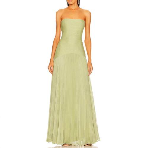 Women's striped fabric strapless dress 女装坑条布抹胸连衣裙