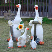 庭院幼儿园落地玻璃钢鸭子户外小品装 饰别墅卡通雕塑摆件园林景观