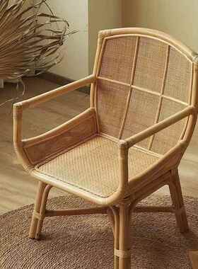日式藤椅藤编沙椅现代简约阳发台休闲然椅天民宿藤椅ty-632懒人设
