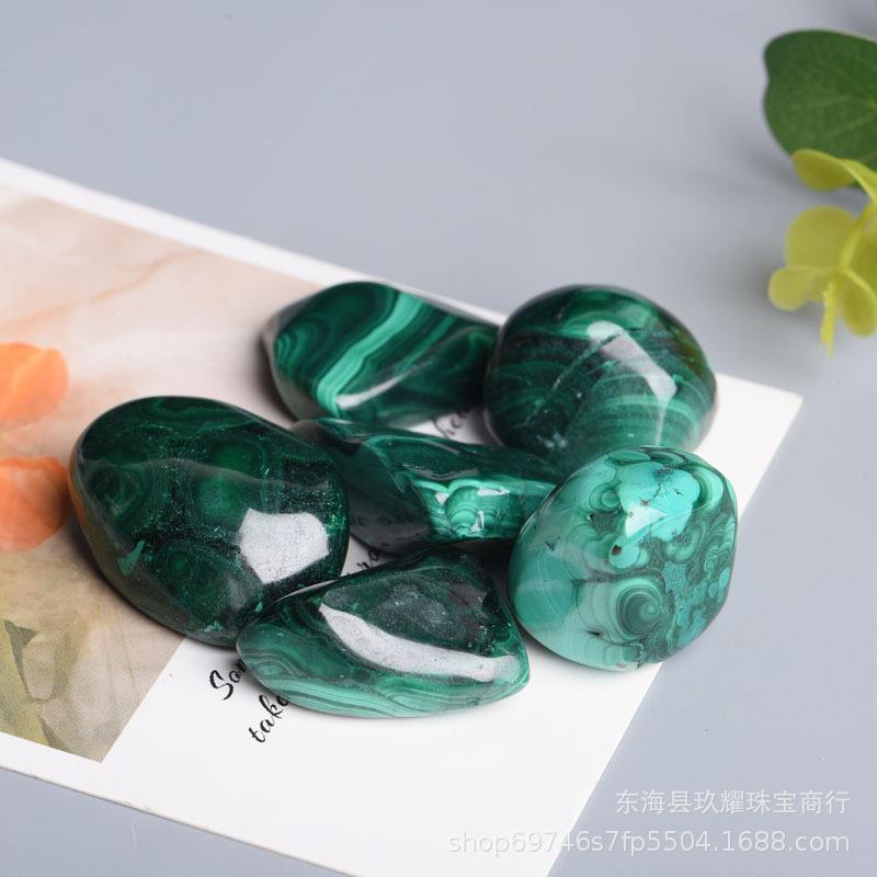 天然孔雀石颗粒 鱼缸花盆装饰用品 小石子水晶碎石