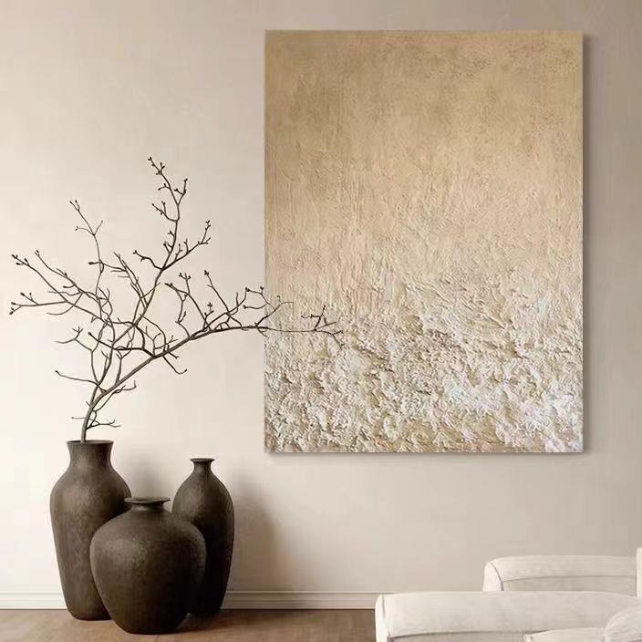 纯微瓷画抽象晶艺术后现代客厅装饰画北欧风格平面喷布面侘寂风挂图片