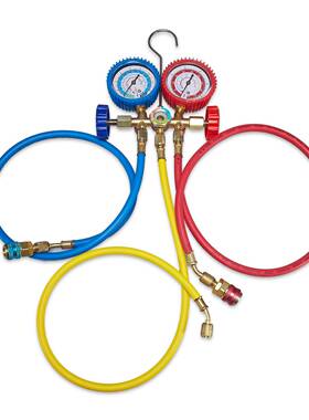 铜阀体汽车加氟表R12R22R410冷媒表组空调检修表3CFM