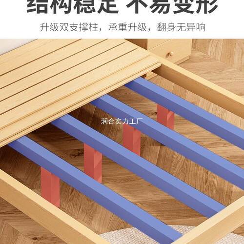 新品日式成品矮床简约现代1.5米1.3实木床架榻榻米无床头床无靠背
