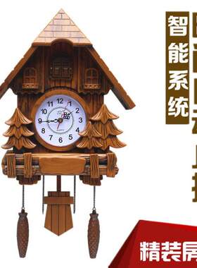 欧式布谷鸟挂钟创意壁挂钟音乐田园整点报时客厅儿童房咕咕钟钟表