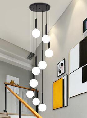 北欧公寓楼梯吊灯现代简约别墅复式楼客厅灯具创意旋转楼梯间吊灯