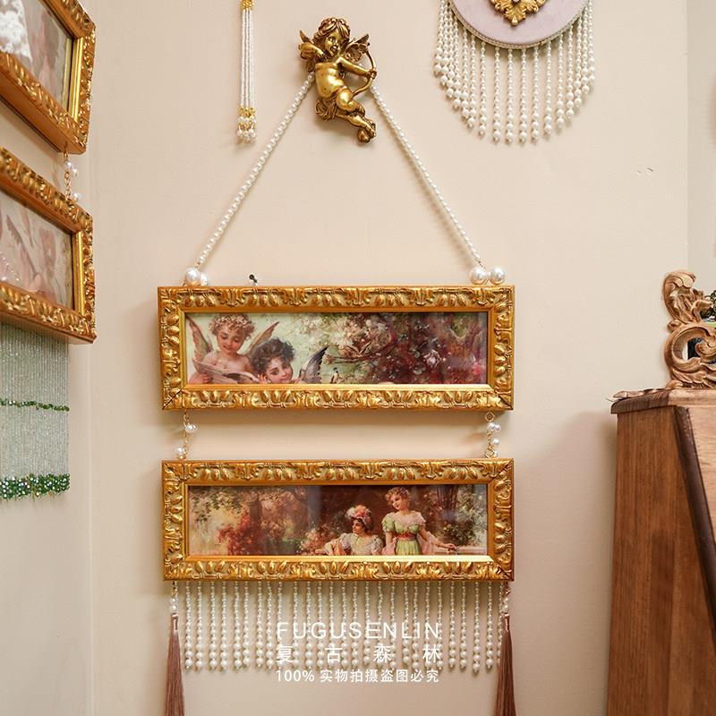 覆古森林欧式金色做旧画 画框实木雕花装饰画 画饭厅卧室走廊挂画