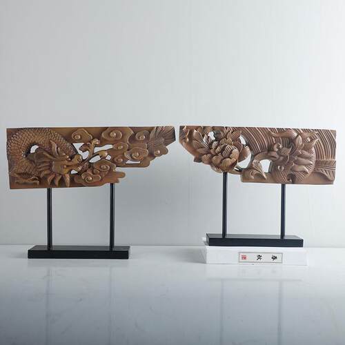 雕现代新饰式样板中房售GD-A1203楼处酒店龙凤刻艺术摆件家居客厅