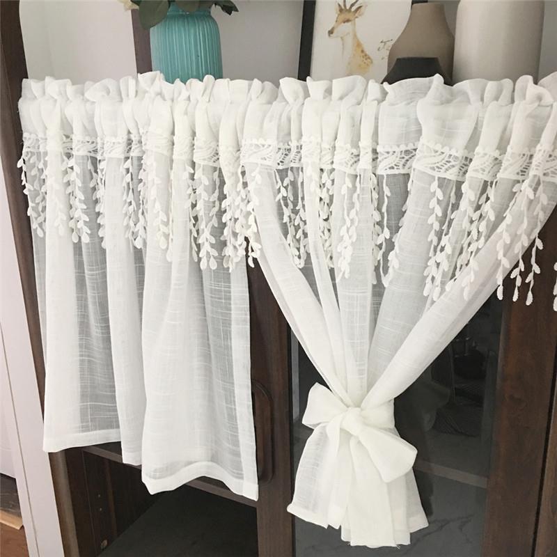 跨境美式半帘短帘欧式小窗帘窗纱门帘橱窗北欧厨房隔断成品