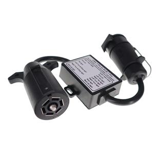 7针转欧式 分离刹车灯线路尾灯防尘改装 727拖车车用连接器美式