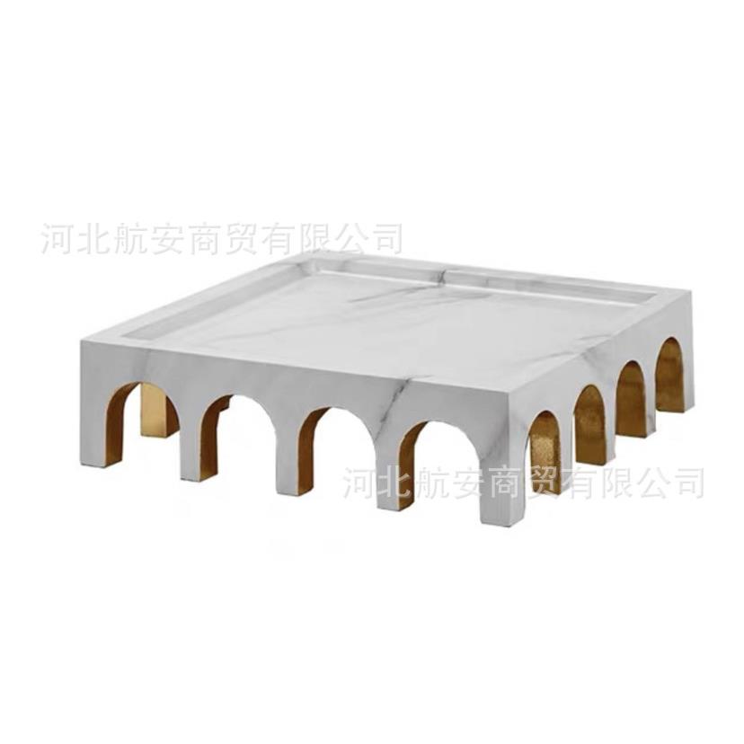 现代简约创意树脂拱门摆件样板房售楼处桌面电视柜软装饰品摆件
