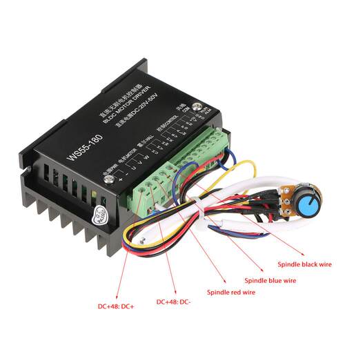 WS55-180 电机驱动器 20V-50V 数控无刷主轴 驱动器用数控雕刻机
