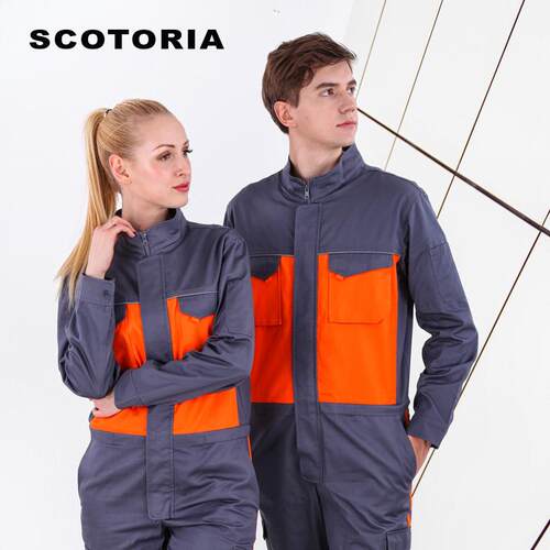 春秋季B级连体式防静电服加油站耐磨劳保服防护服防油防污CVC1201