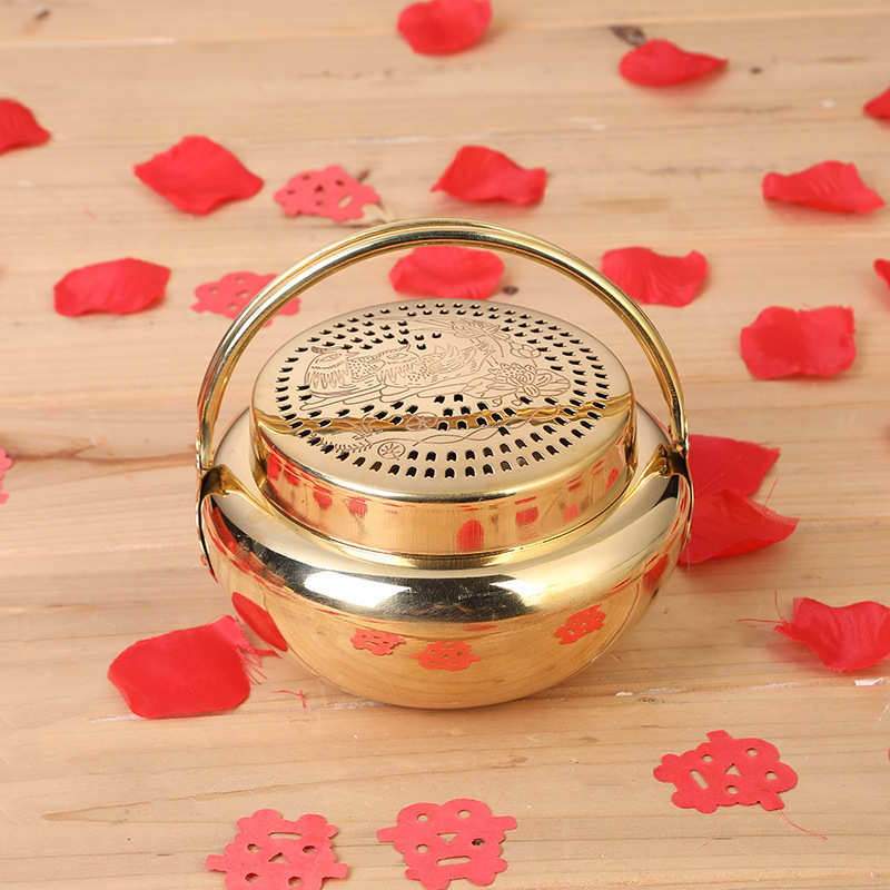 热销高档婚庆用品纯铜火铳旺盆 农村嫁妆结婚用品 节庆婚庆用品