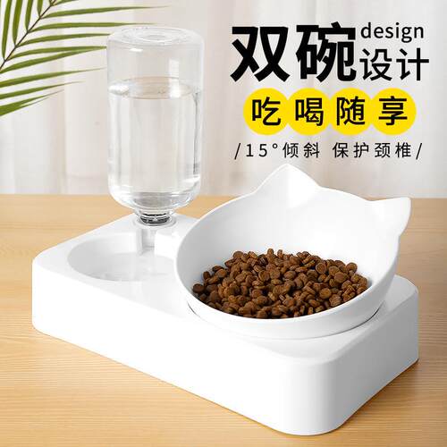 宠物碗猫碗狗狗碗宠物用品猫食盆猫耳形猫咪用品自动喂食 器