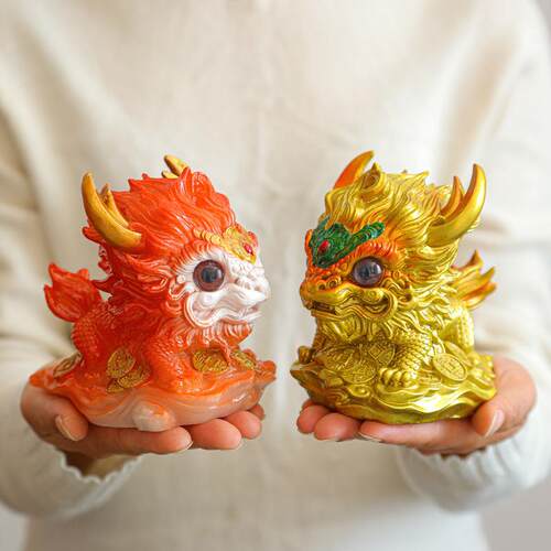 中式树脂吉祥龙摆件家居办公室酒柜书柜电视柜样板房装饰品貔貅摆