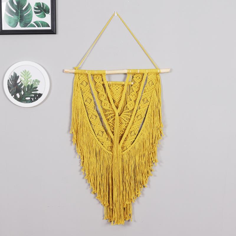 美手编织绳壁饰墙饰壁饰系列挂毯多变图案挂饰欧复古工风格棉流行