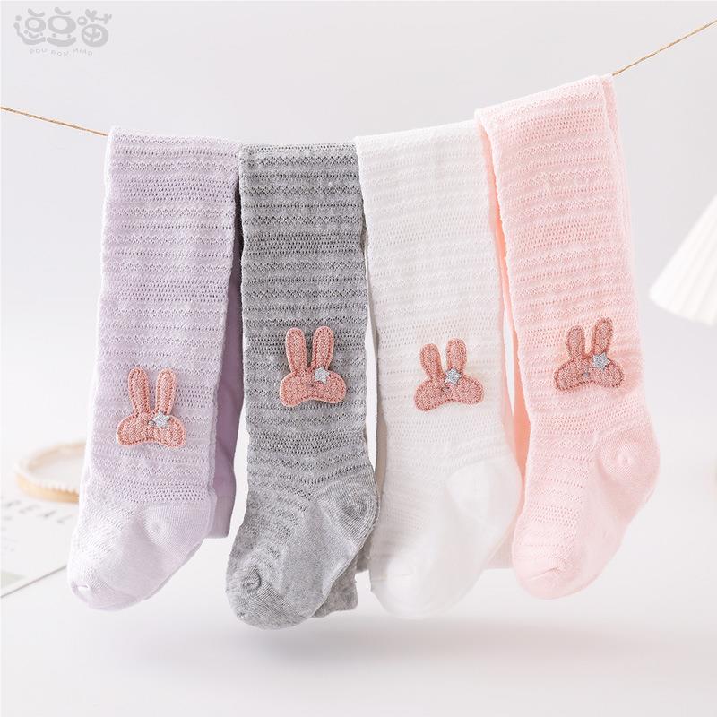 宝宝打底裤夏季薄款棉纯春秋白色婴儿大pp儿童连体袜子女童连裤袜