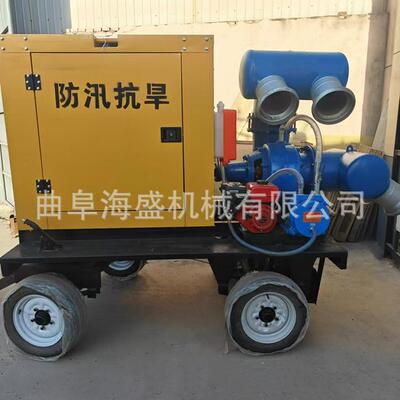 10自吸挂泵市内涝应急排水寸排污泵四轮拖城柴油抽GTX水泵