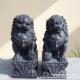石狮子一对狮子石雕小石狮子青石石狮家用门口精雕青石石狮子墓前