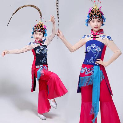 花旦戏服京剧演出服 雪纺材质舞台服装 小花旦粉墨戏曲服