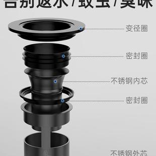3水封防臭4不防锈钢地漏芯0防臭芯卫生间下水道防臭盖内地漏臭