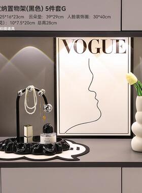 现代简约黑白抽象艺术装饰品摆件家居客厅酒柜电视柜样板间软装饰