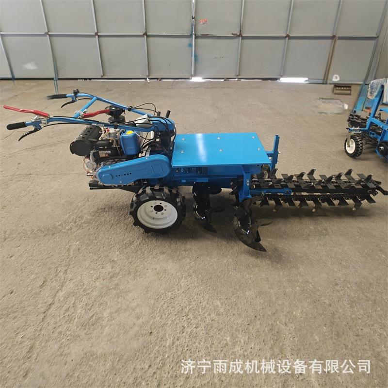 小型双链条开沟机电缆水渠果园多功能挖沟机农用自走柴油开槽机