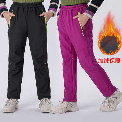 批发 小学中学校服 儿童软壳冲锋裤 学生童装抓绒软壳裤校裤 2261