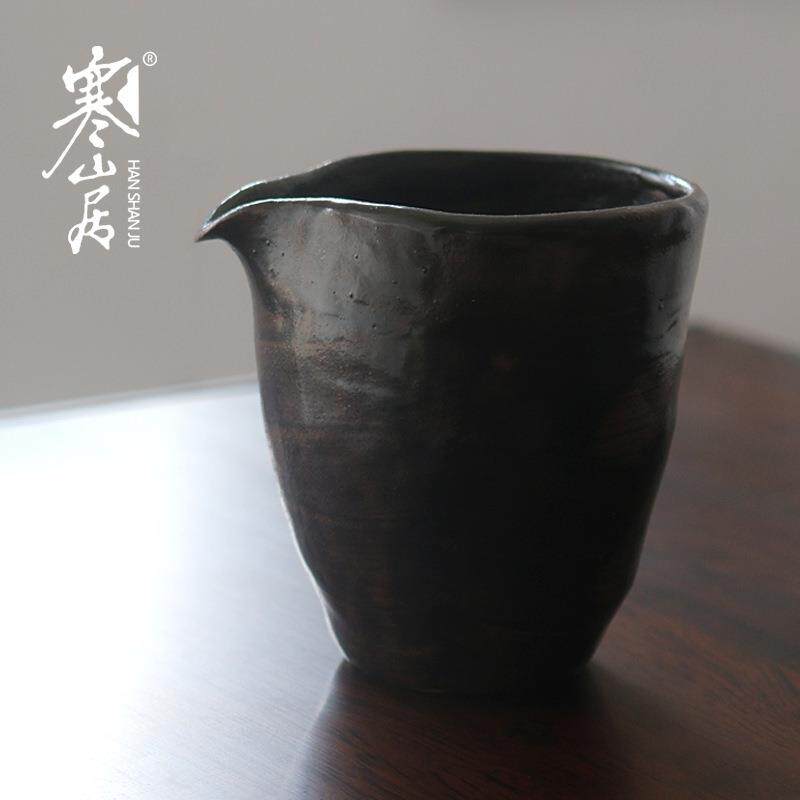 粗陶公道杯手工陶瓷分茶器禅意茶海防烫分茶杯茶漏杯茶新品