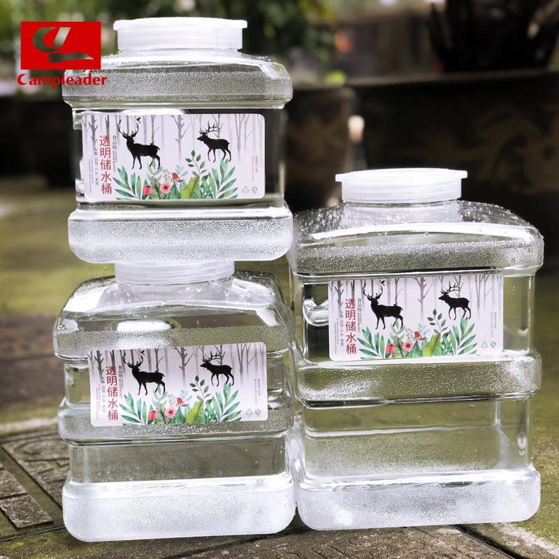 户外装备四方PC车载水桶加厚饮水桶自驾游车用便携透明正方形水桶