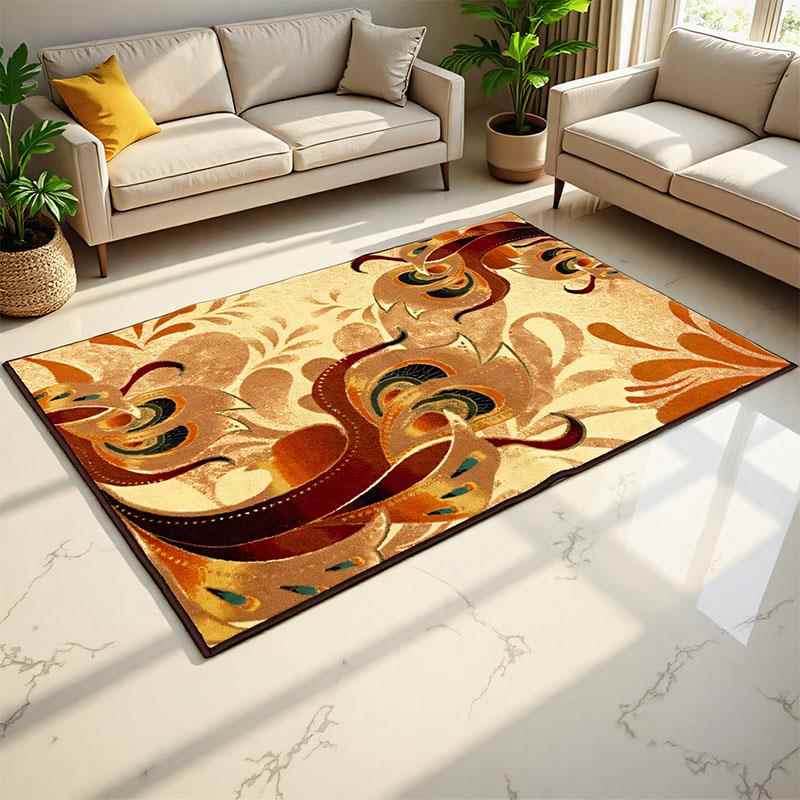捷成地毯中国风沙发茶几地毯防滑可机洗入户地垫防油吸水玄关进门