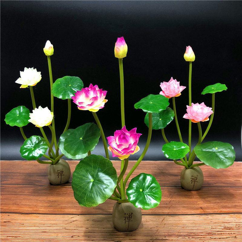盘饰花盘式荷花酒店摆盘装饰荷花摆件冷菜海鲜寿司装饰花