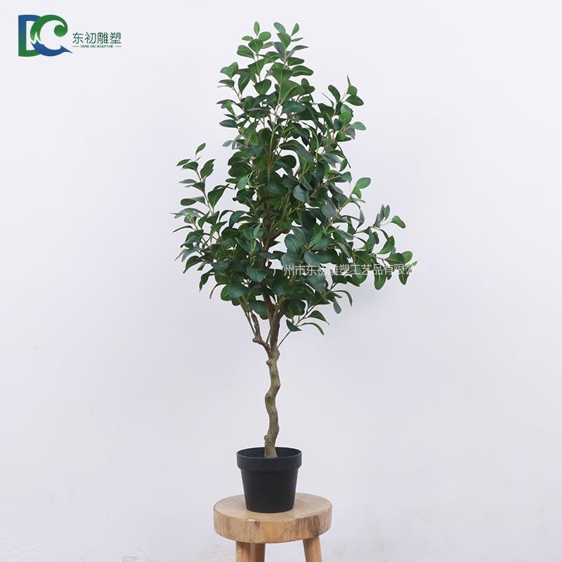 北欧简约橱窗装饰幸福树盆栽室内落地造景仿真绿植观赏盆景摆件