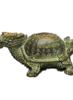 文玩铜器金属工艺礼品家居装饰收藏仿古纯铜鎏金百寿龙龟摆件