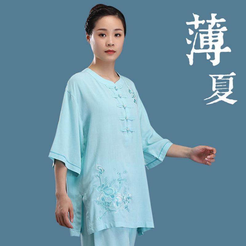 新款太极服女夏季亚麻棉麻太极拳服装八段锦练功服日常穿舒适薄款