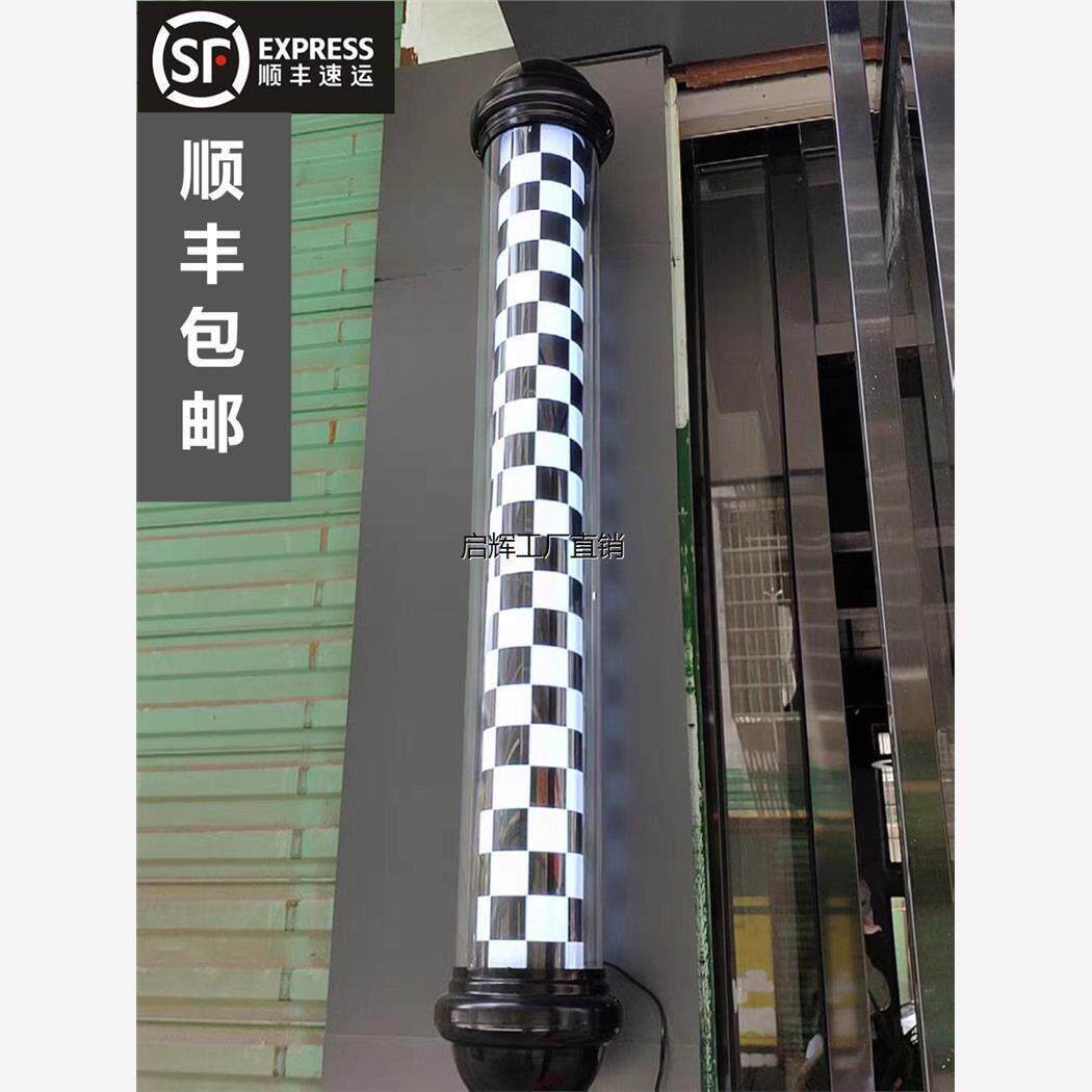 美发转灯理发店LED圆形广告转灯壁挂覆古发廊灯箱户外挂墙防水