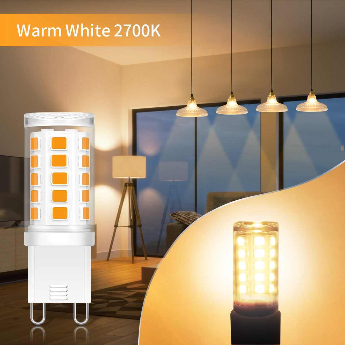 G9l玉米灯LED可调光陶瓷玉米灯芯无闪频220v插泡3W高压扁脚led灯