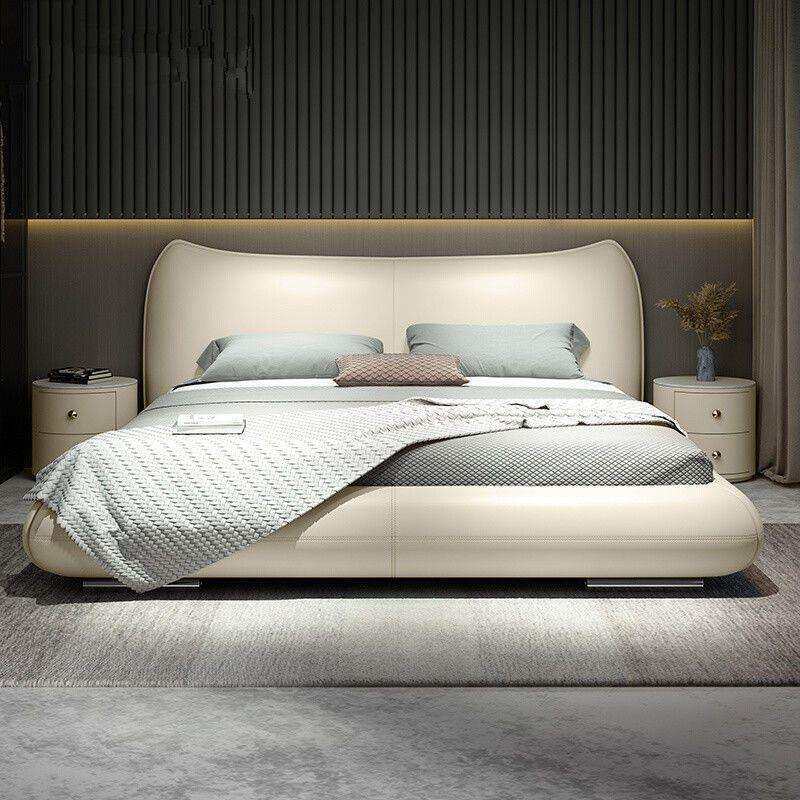 意式极简真皮床2026新款婚床主卧大床现代简约轻奢皮艺双人床皮床