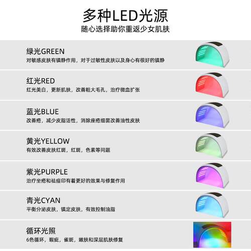 七色三折叠光谱仪可拆装折叠式pdt七彩嫩肤光谱仪led皮肤管理仪器