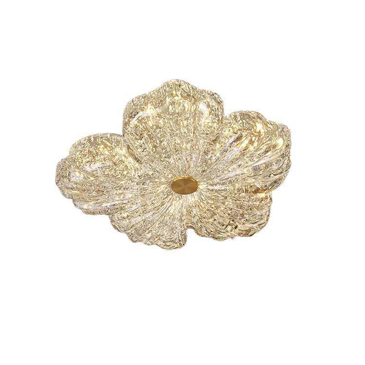 2025新款金箔轻奢创意花朵灯高端树脂主卧室灯护眼卧室铜材吸顶灯,家装灯饰光源,智能吸顶灯,淘宝优惠券,粉丝福利购,淘宝优惠卷