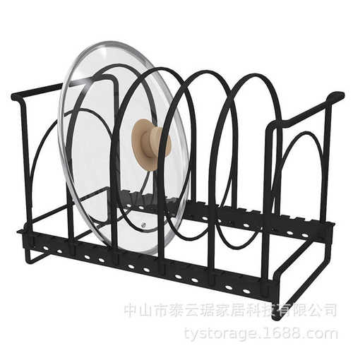平底锅架铁艺锅盖砧板收纳架多层可调节多功能厨房锅具置物架