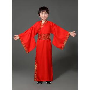 高档汉服男童人中古装侠客书生古风学生礼国风成国学书童表演服三