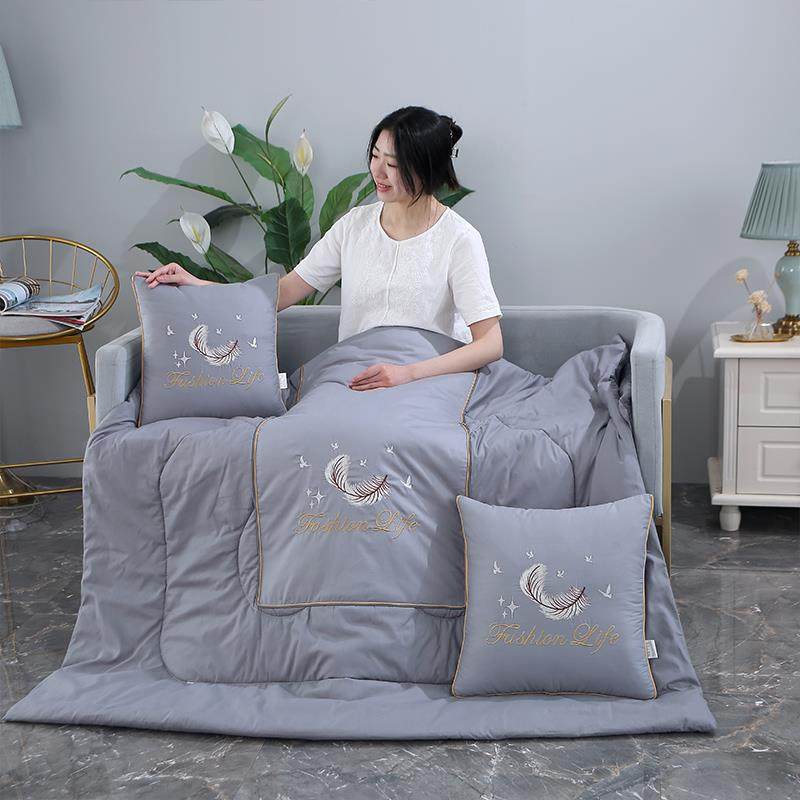 正品纯棉抱枕被子两枕凉用车载靠垫头被办公室沙午发睡全棉空调夏